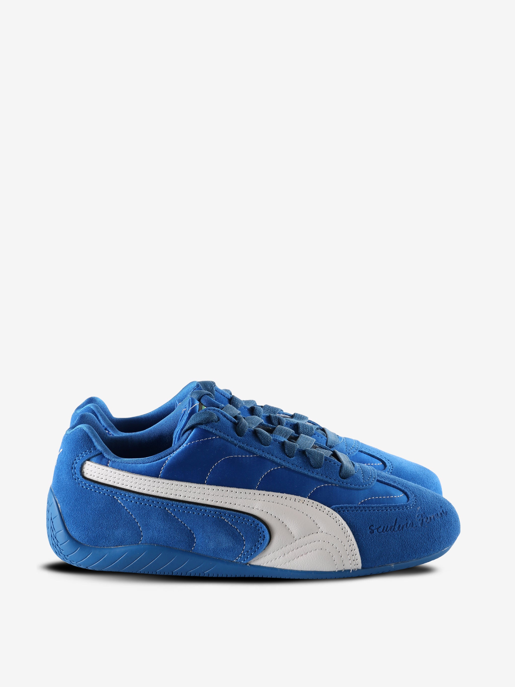 Blue sneaker, side view