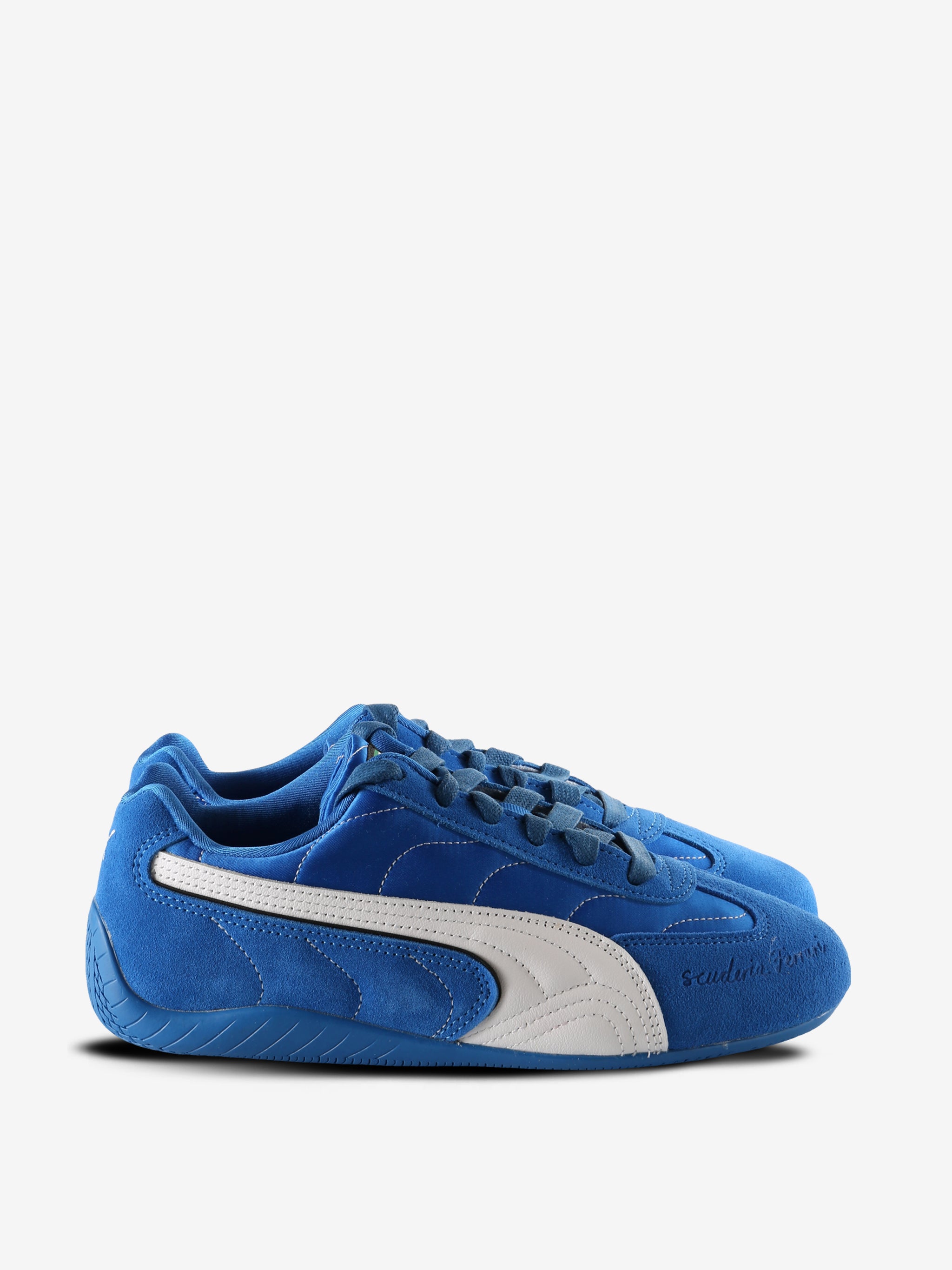Blue sneaker, side view