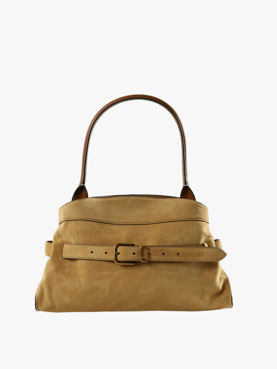 Tan bag, front view