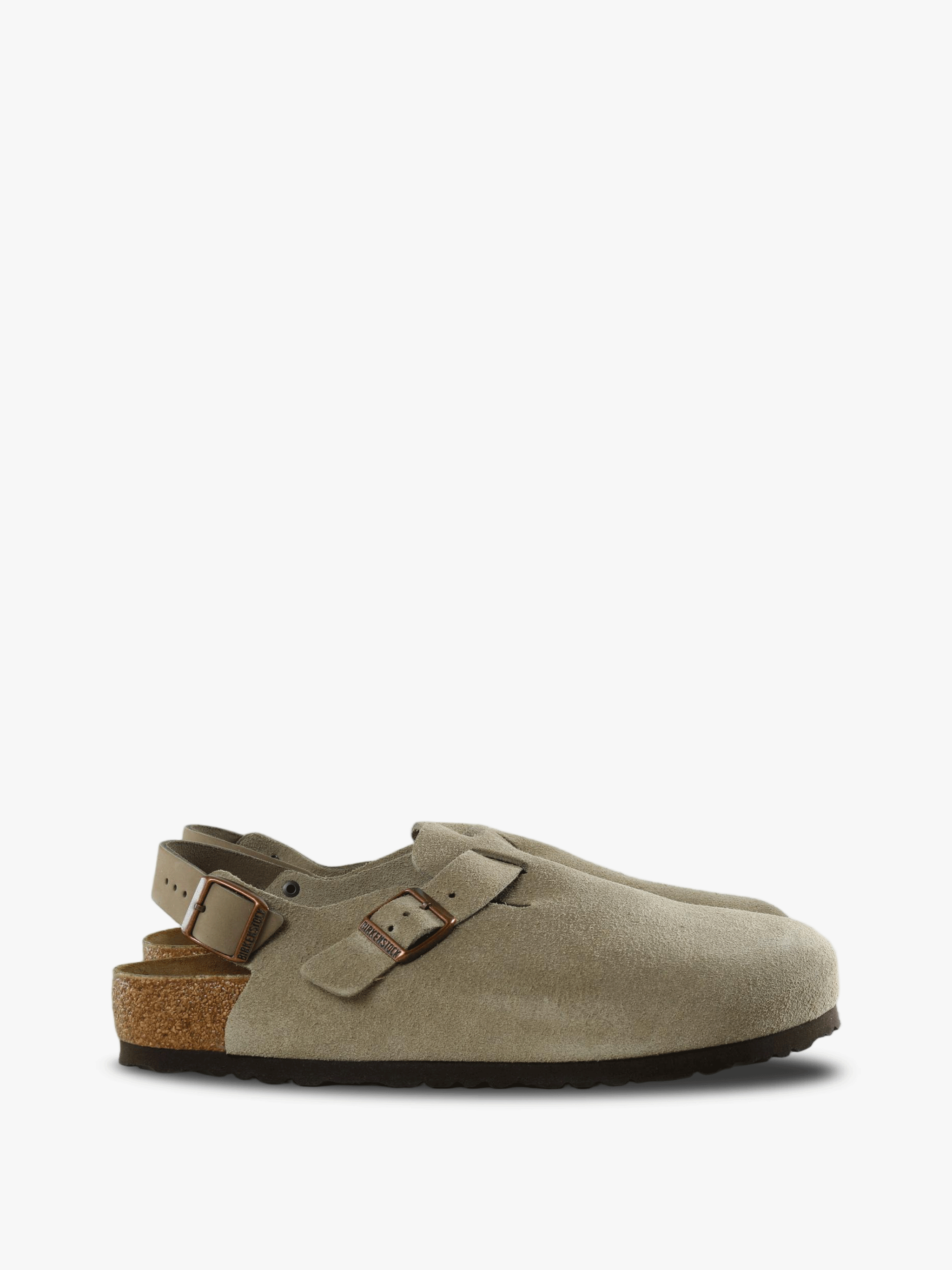 Tan sandals, front view