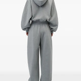 Grey pants, full body view