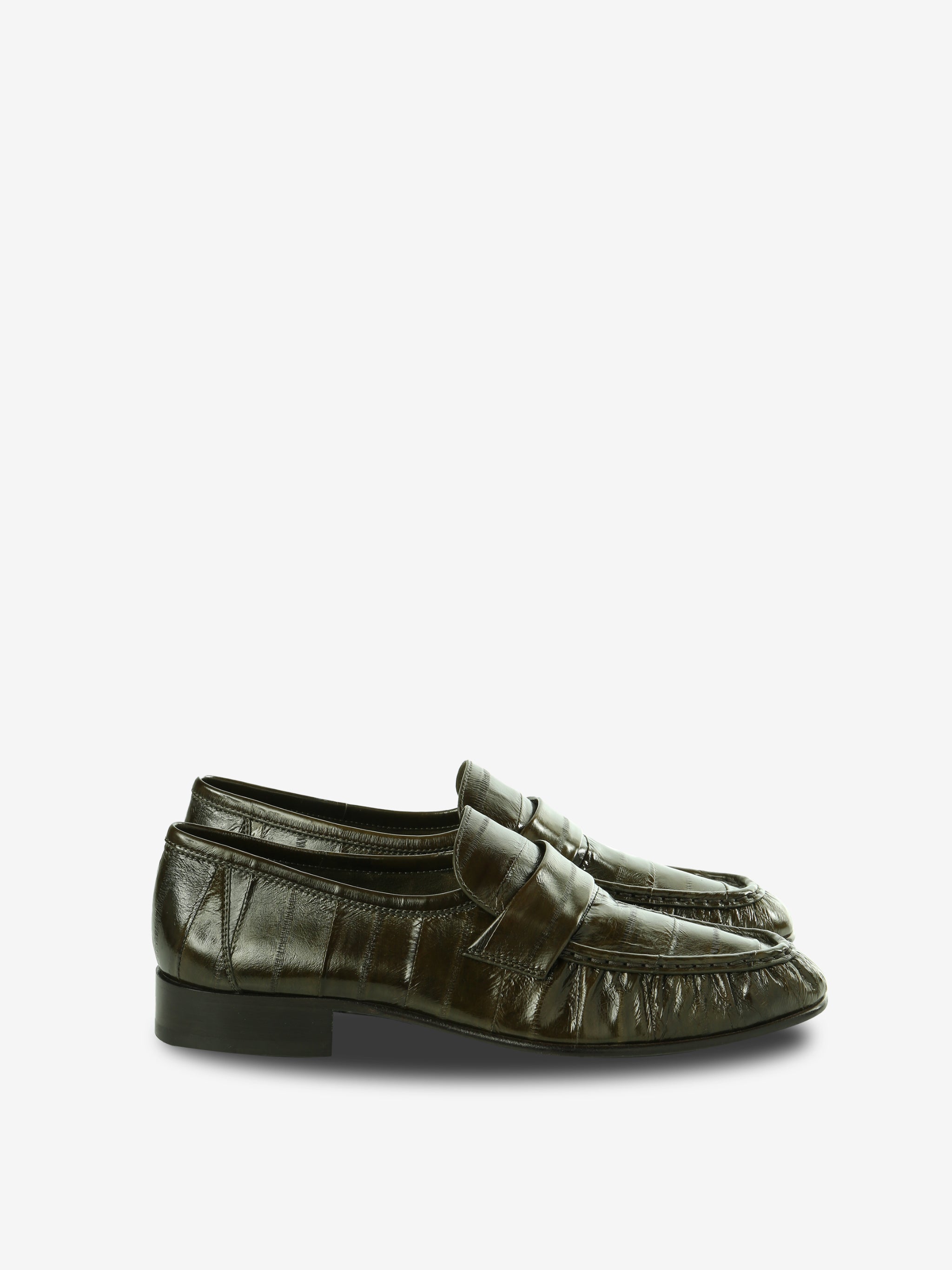 Green mules, front view