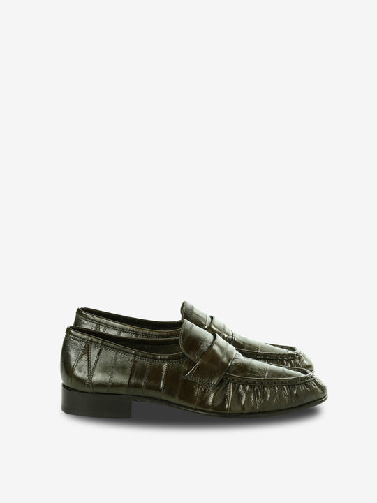 Green mules, front view