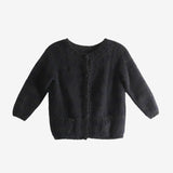 Black cardigan, front view