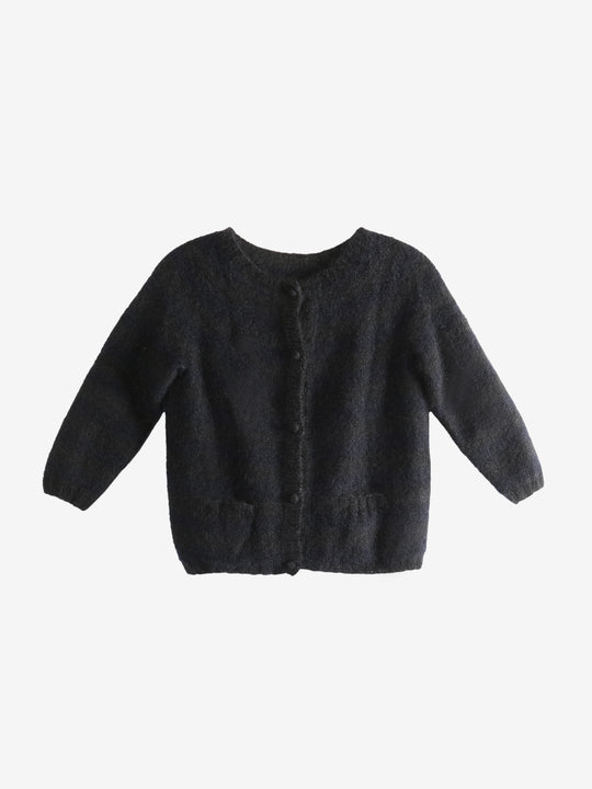 Black cardigan, front view