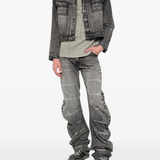 Grey pants, full body view