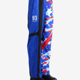 Blue pants worn by a person, showing the pants fit