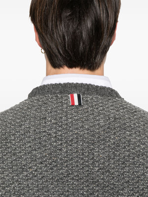 THOM BROWNE - Men W/4 Bar Striped Relaxed Fit Crew Neck Pullover