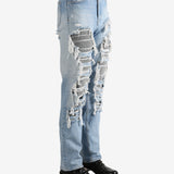 Blue jeans worn by a person, showing the jeans fit