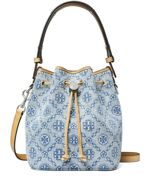 TORY BURCH - Women T Monogram Denim Bucket Bag