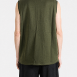 Green knitwear worn by a person, showing the knitwear fit