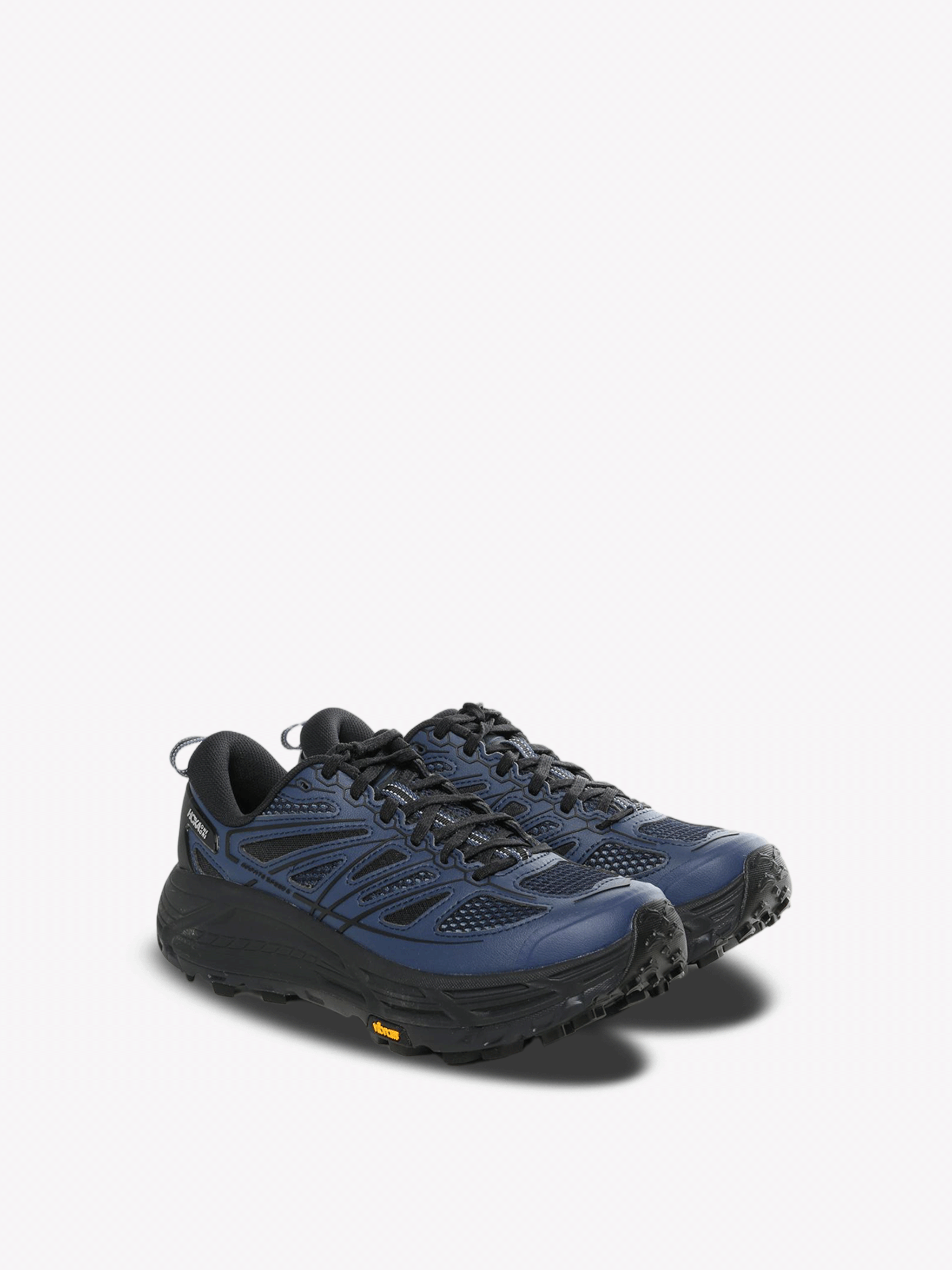 Navy sneakers, side view