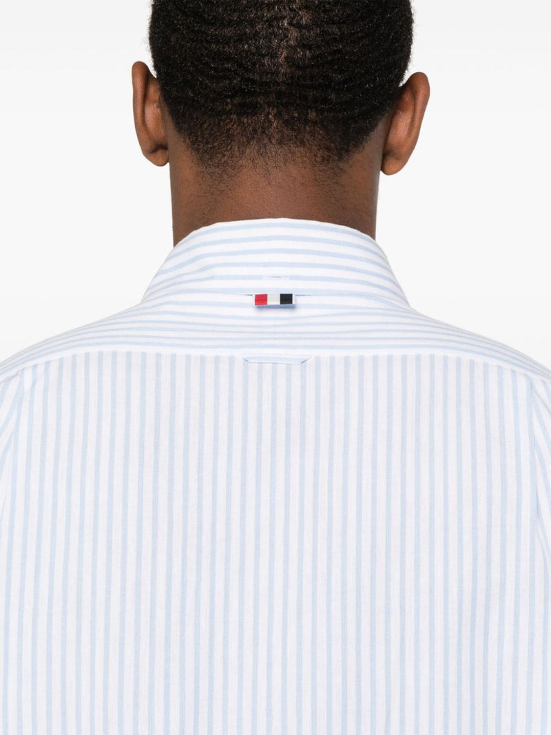 THOM BROWNE - Men Straight Fit BD PC L/S  W/GG Armband Stripe Madras Shirt