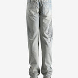 Blue jeans worn by a person, showing the jeans fit