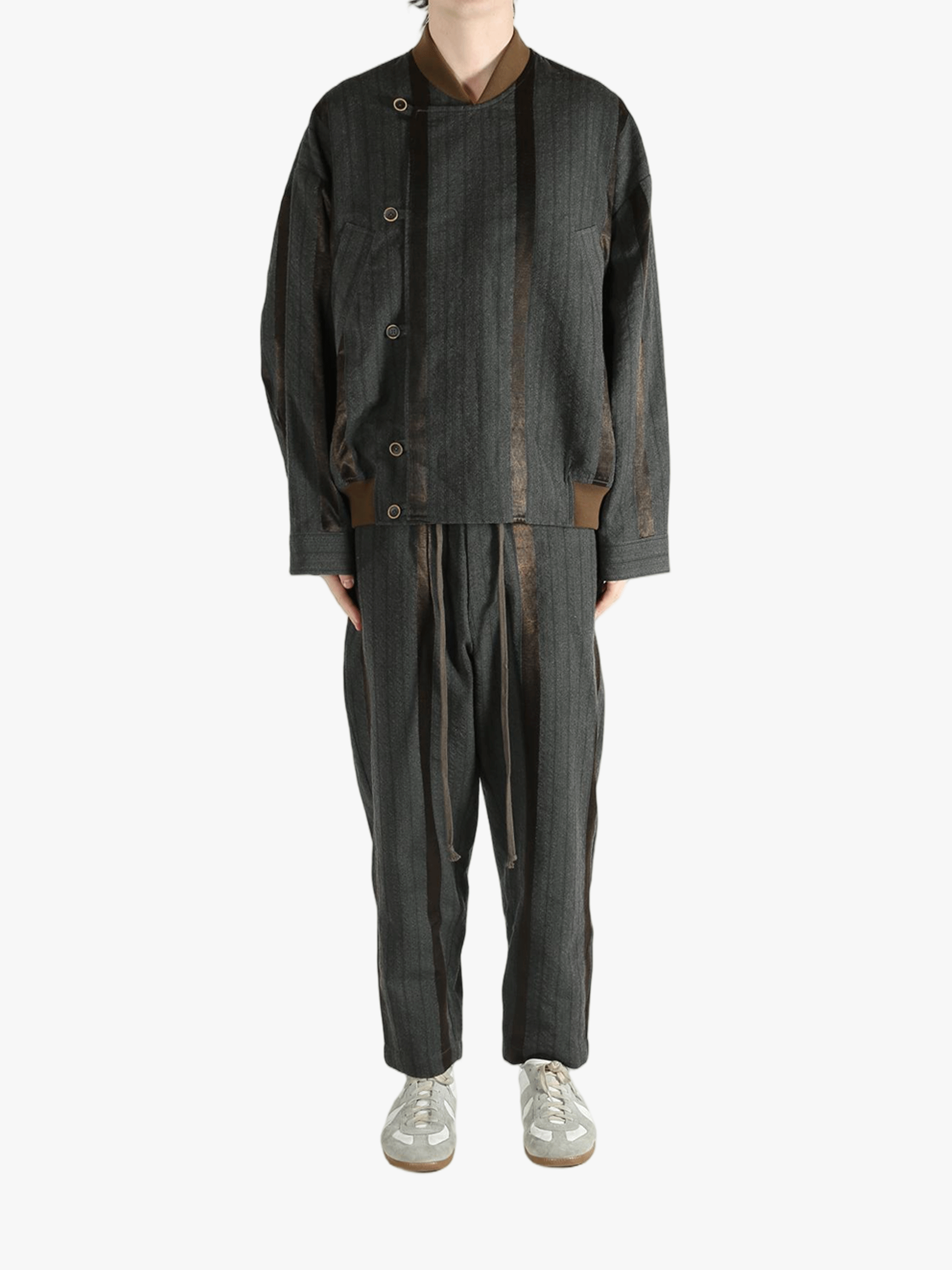 Grey jacket, full body view