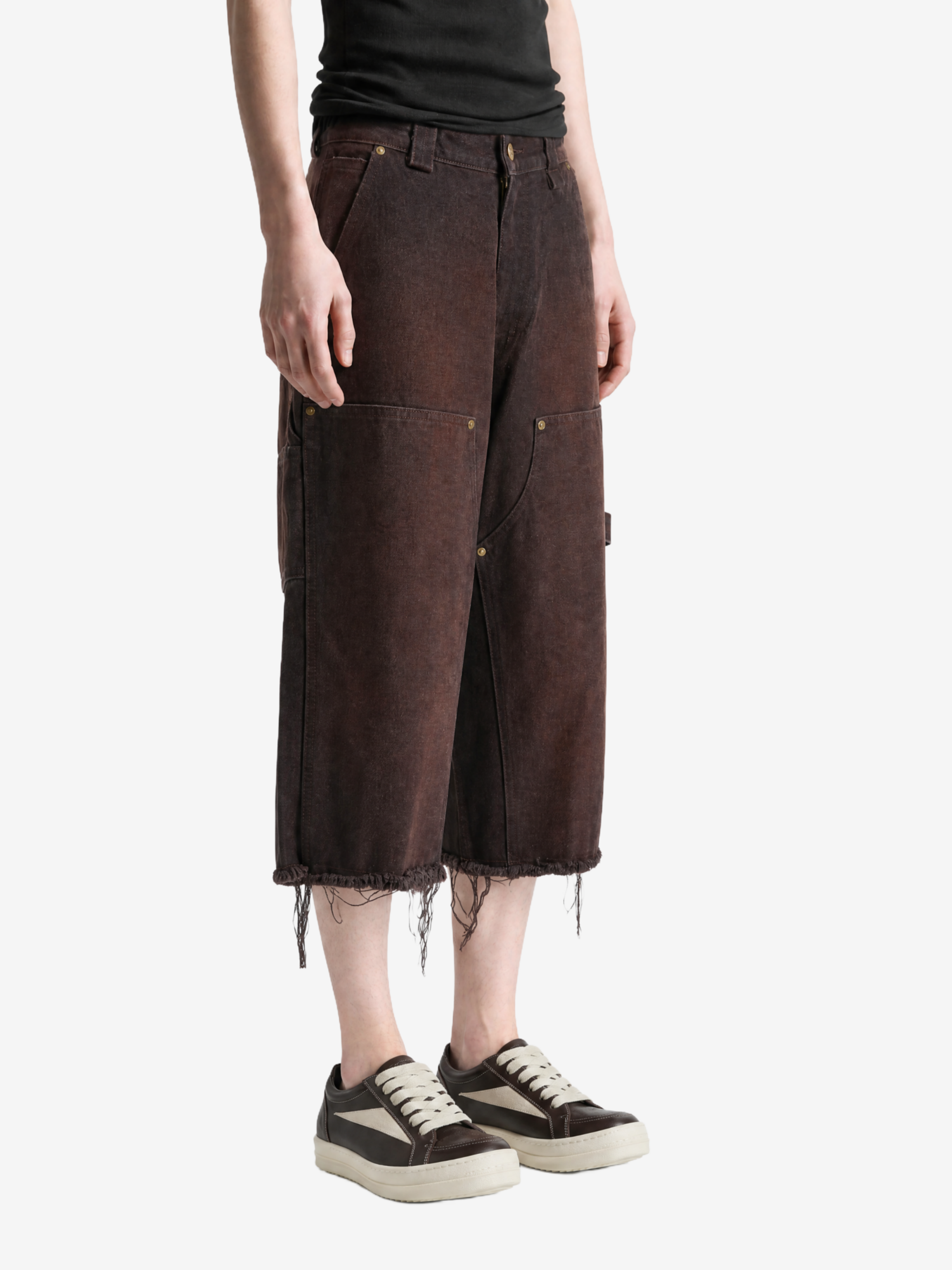Brown pants, full body view