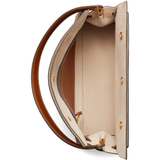 Brown leather handbag,top view