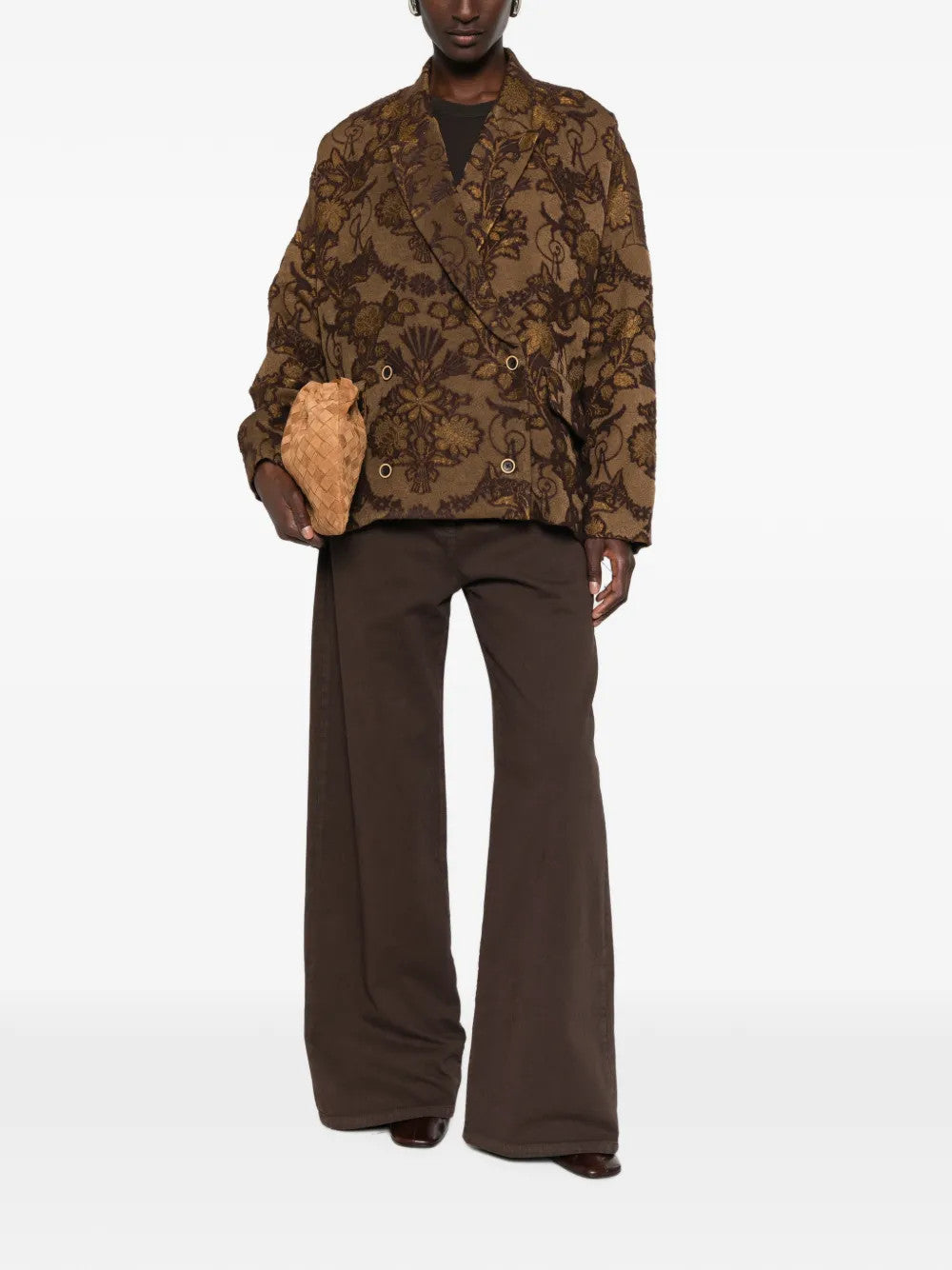 Brown jacket, full body view
