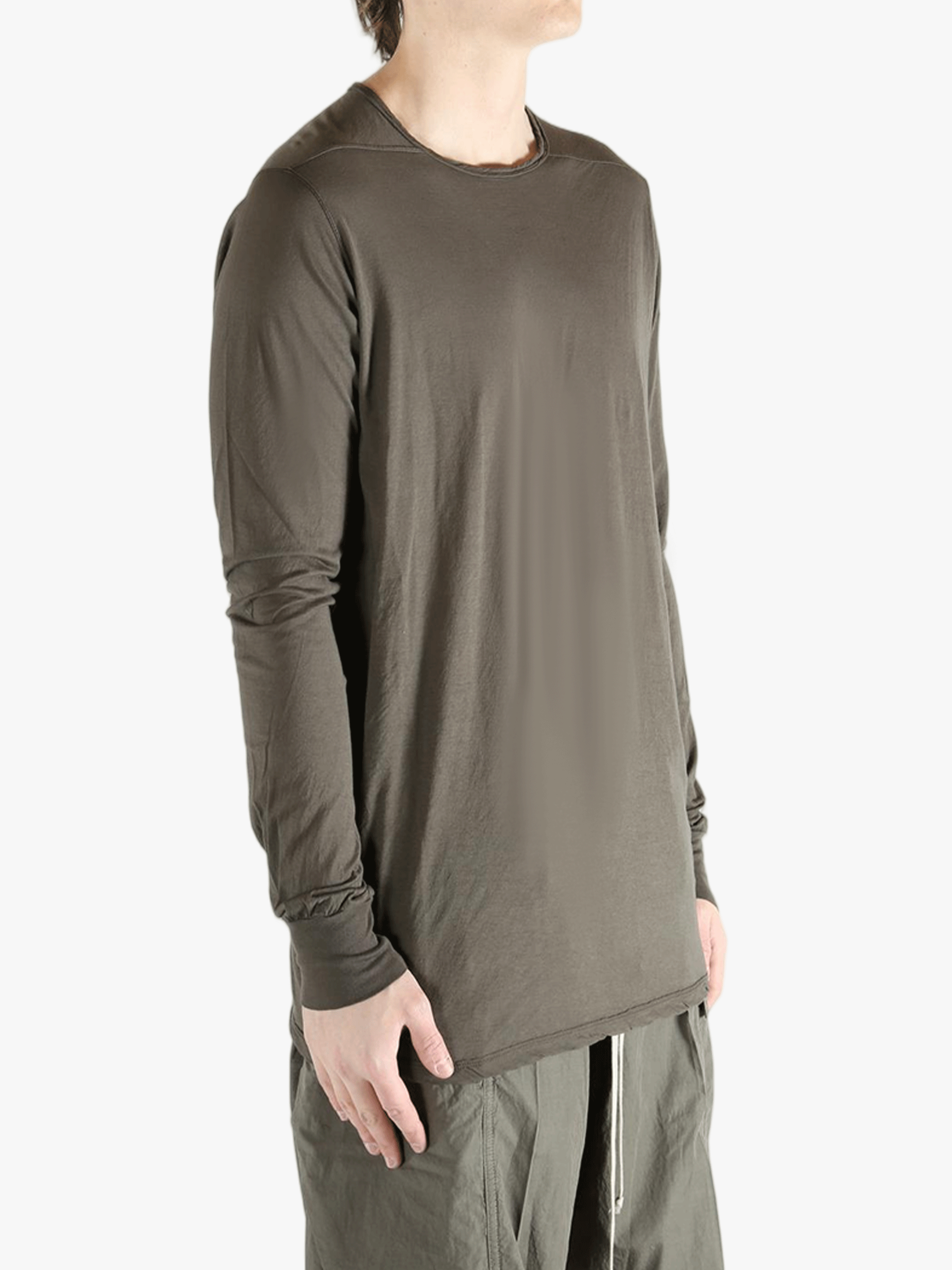 brown t-shirts  worn by a person, showing the t-shirts fit