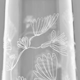 Close up of white glasses, showing texture of the glass fabric