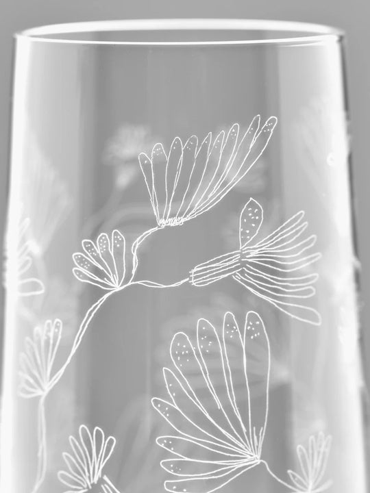 Close up of white glasses, showing texture of the glass fabric