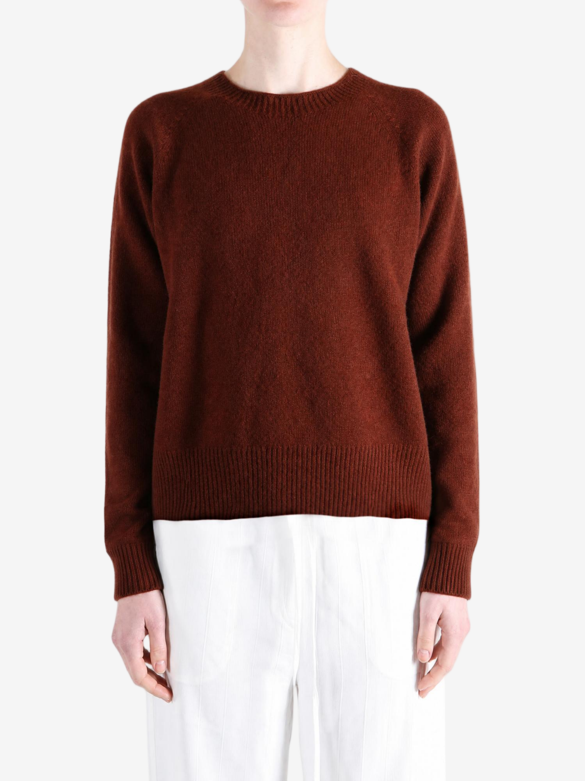 Brown t-shirt, full body view
