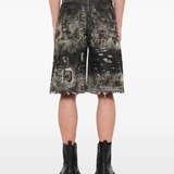 Black shorts, full body view