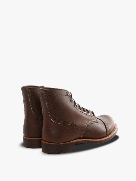 Brown boots, back view