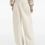 Tan pants, full body view