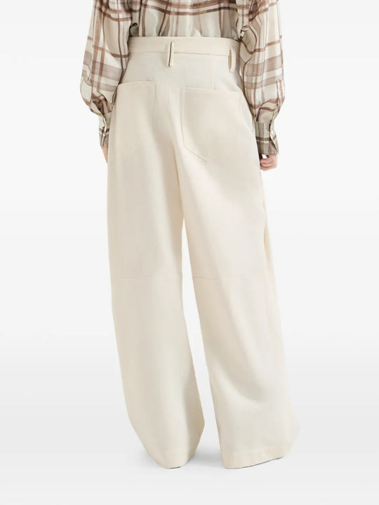 Tan pants, full body view