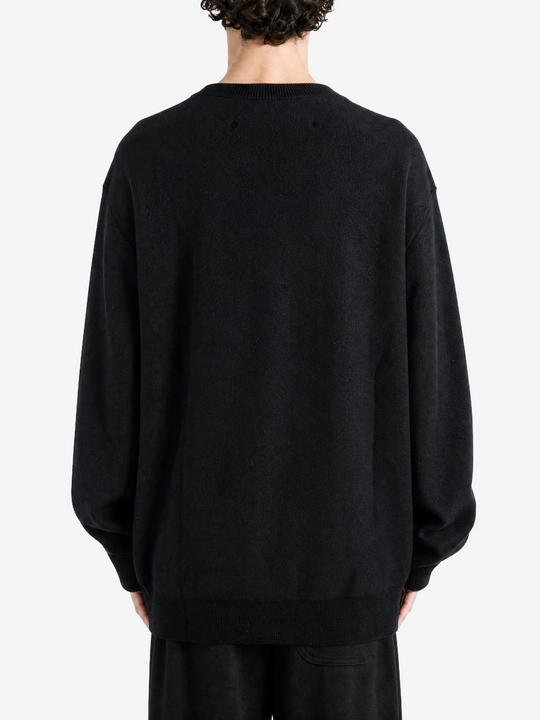 Black knitwear, full body view