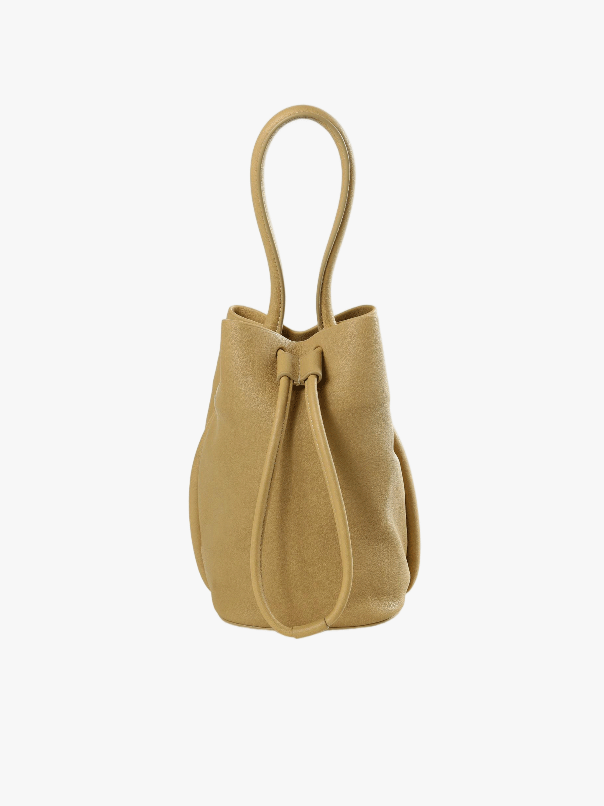 Tan bags, front view