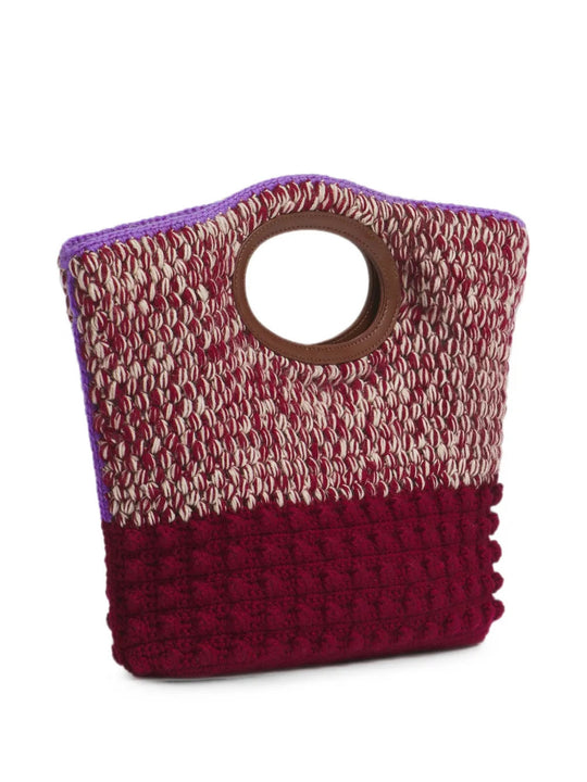 Burgundy bag, front view