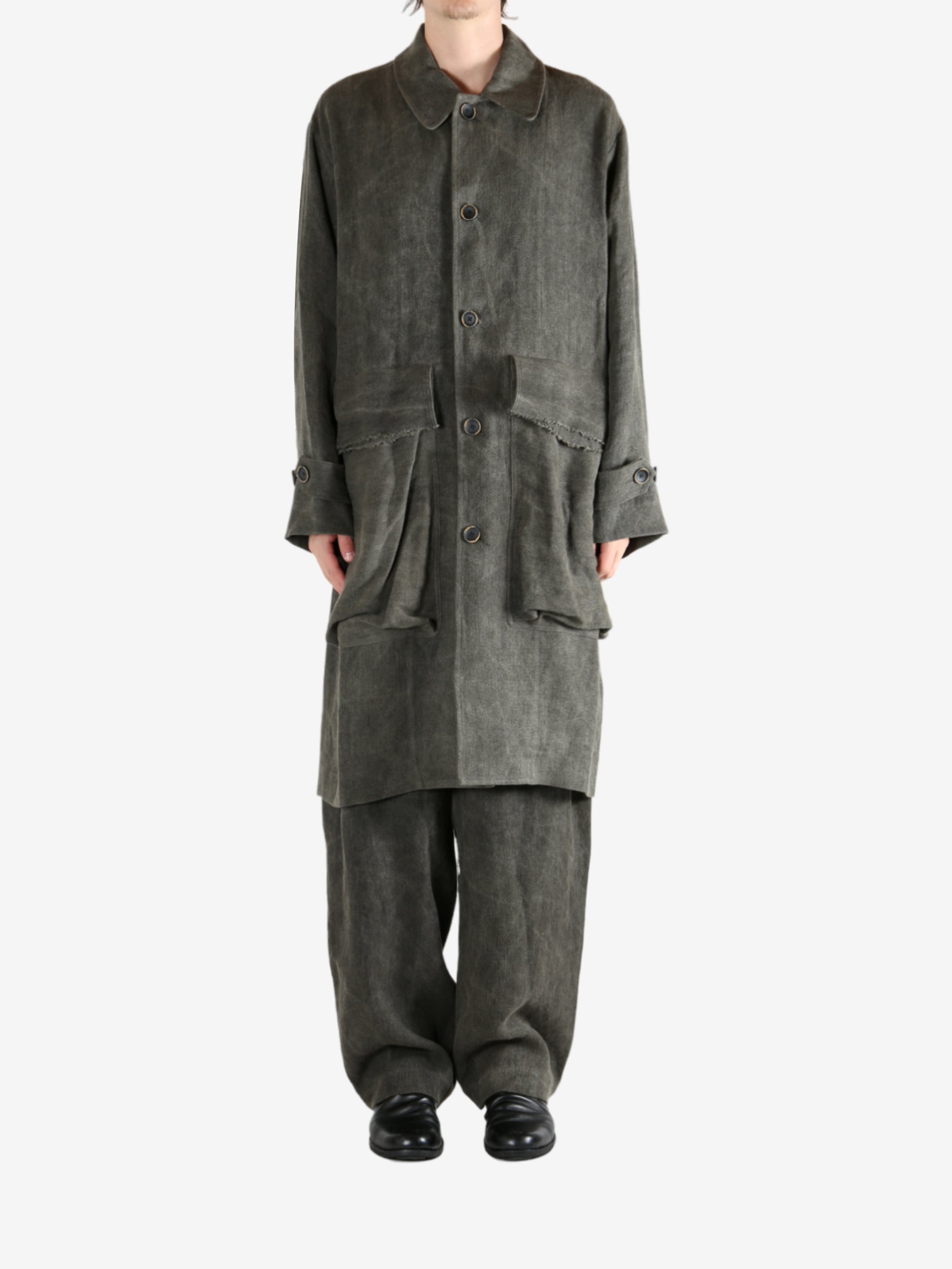 Grey coat, full body view