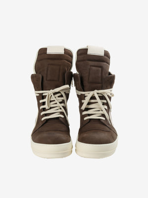 RICK OWENS - Men Nubuck Geobaskets Sneakers