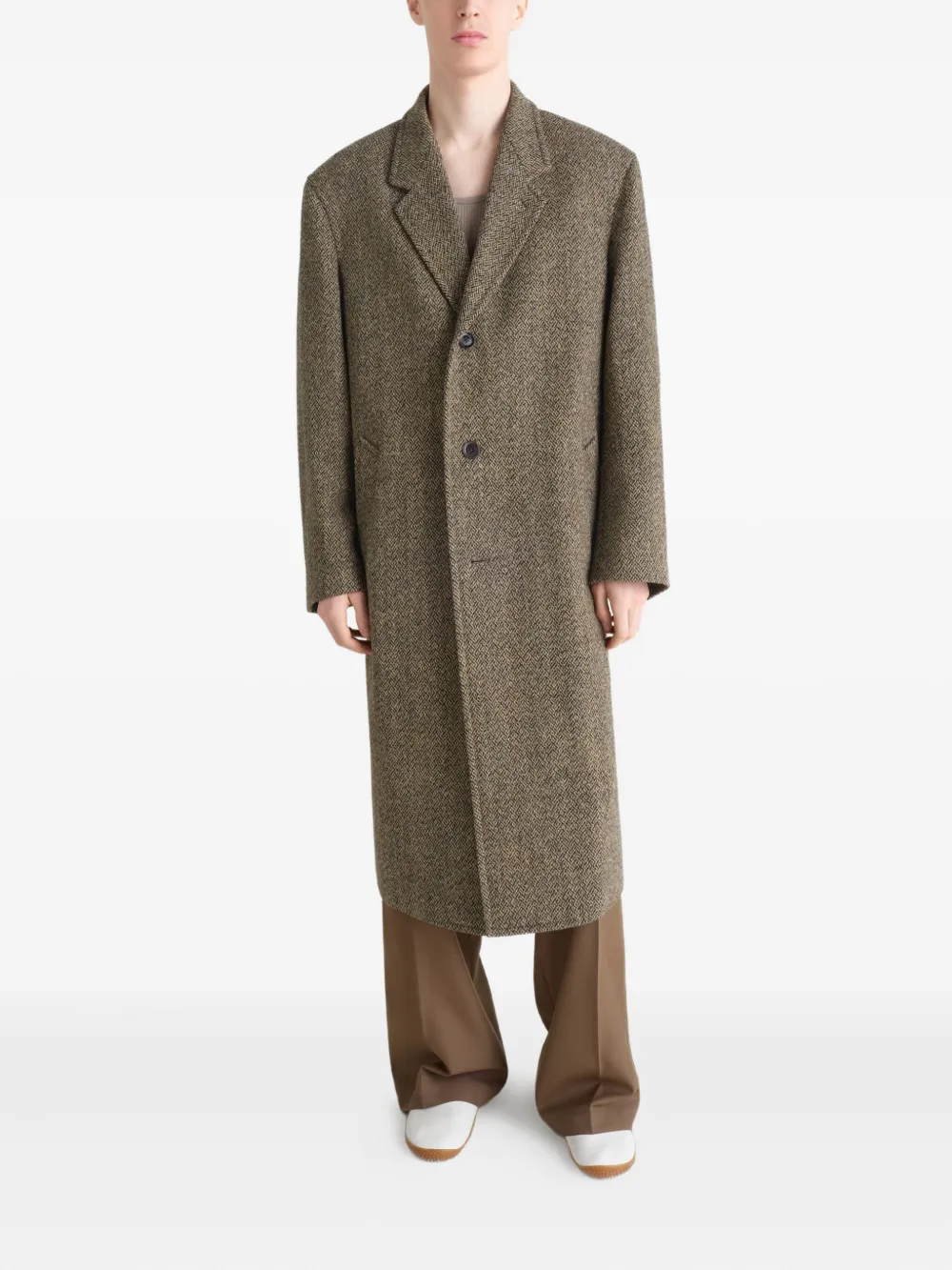 Tan coat,full body view