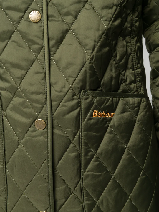 Close up of green jackets, showing texture of the polyester and cotton fabric