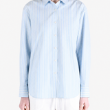 Blue shirt, full body view