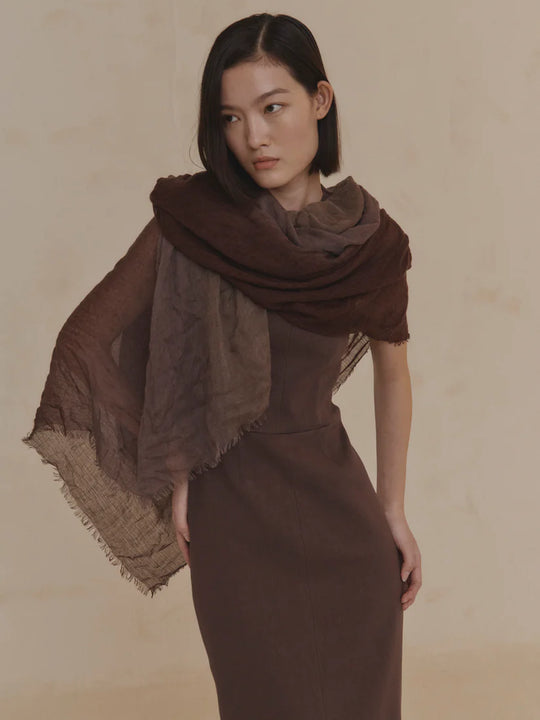 Brown scarves, full body view
