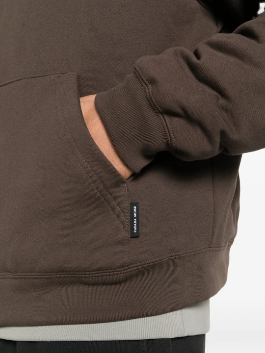 Brown jacket worn by a person, showing the jacket fit