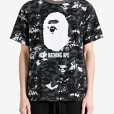 Black t-shirt, full body view