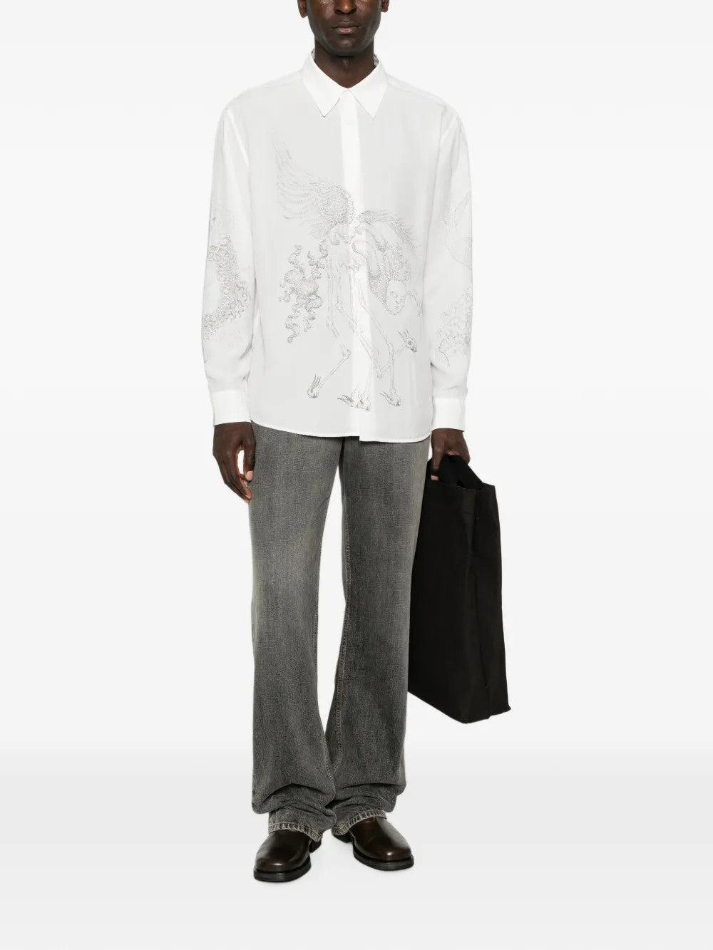 White shirt, full body view