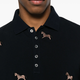 Close up of black shirt, showing texture of the Cotton fabric