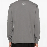 Grey t-shirt worn by a person, showing the t-shirt's fit