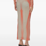 JEAN PAUL GAULTIER - Women Draped Pinstripe Body Morphing Long Skirt