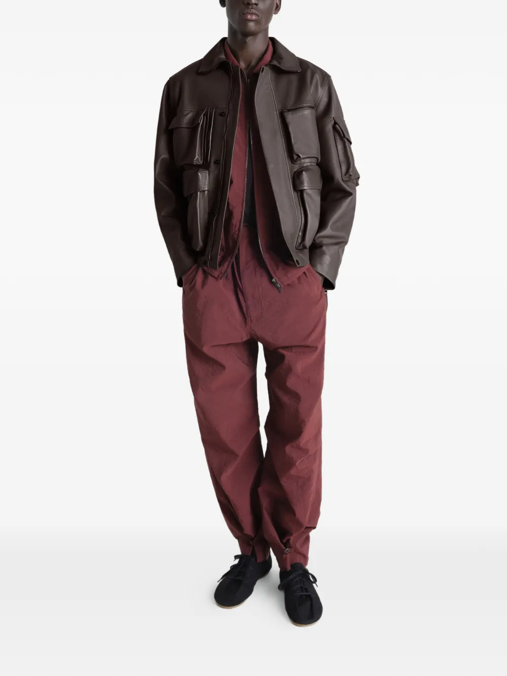 Brown coats , full body view