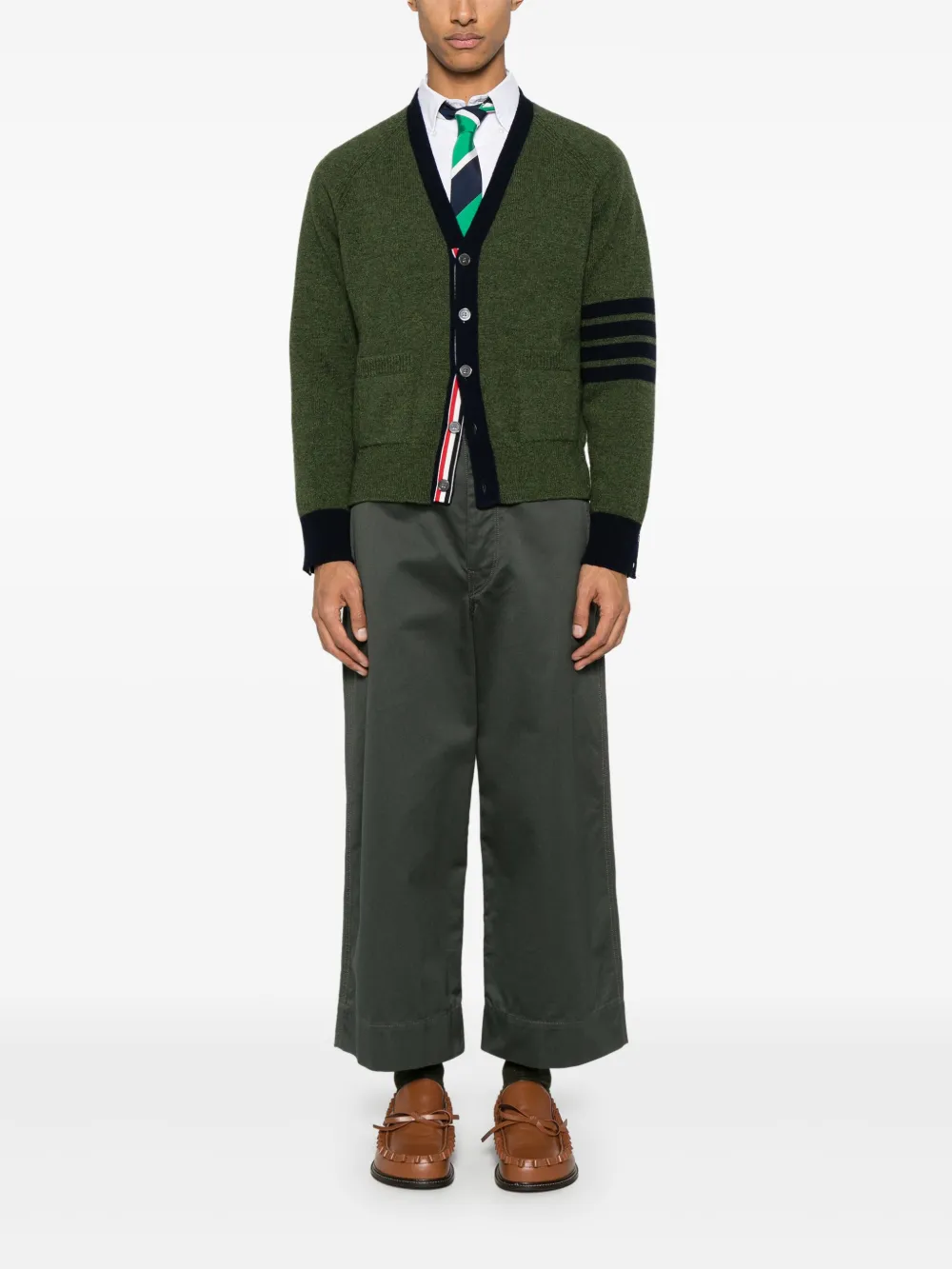 green knitwear, full body view