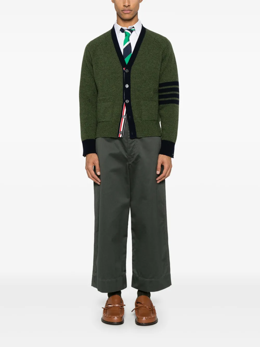 green knitwear, full body view