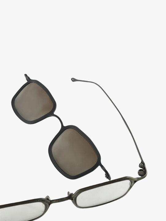 Close up of tan glasses, showing texture of the fabric