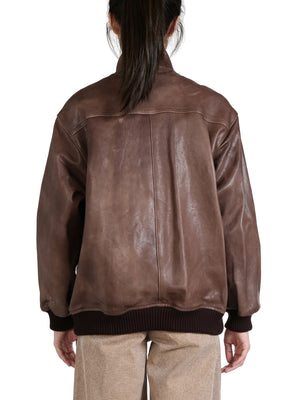 AURALEE - Women Heavy Lamb Leather Zip Blouson